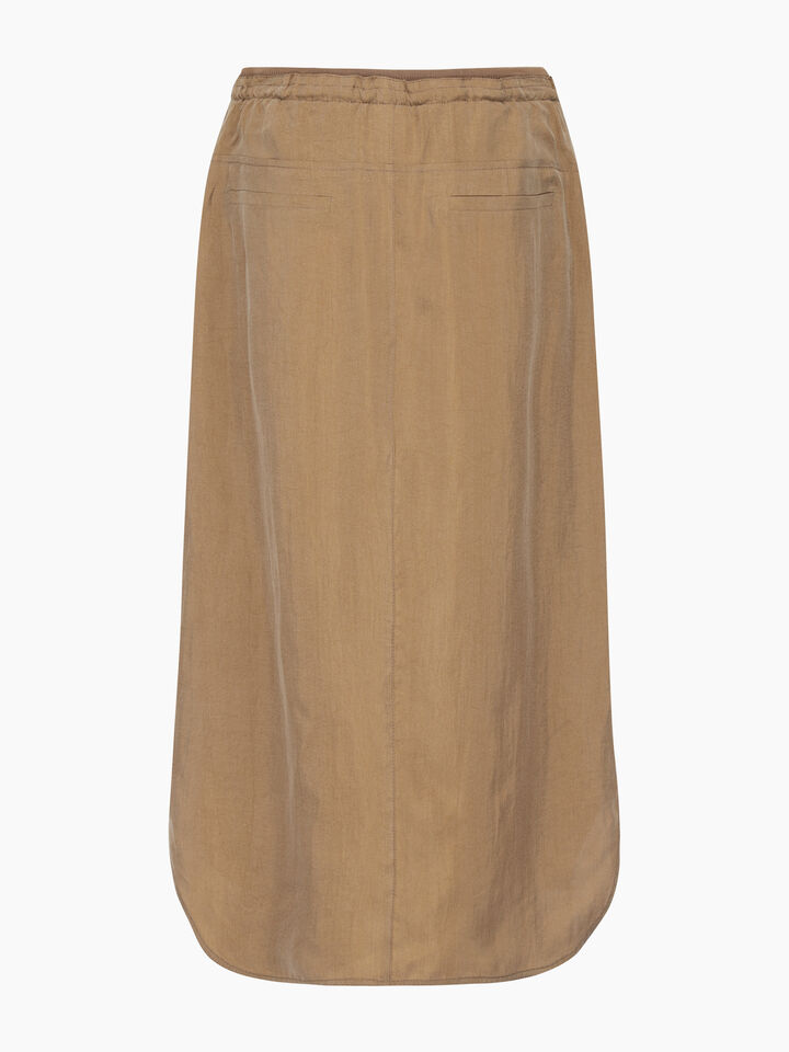 Camel flowy skirt with drawstring - sisley k gonne longuette - Camel | Sisley K image number 2